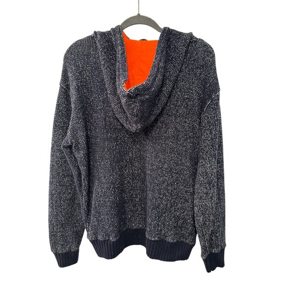 University of Virginia Cavaliers L Knit Hoodie Sweater COTTON Pullover Navy Blue - Picture 2 of 6